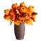 4PCS Maple Leaves Bunch with Silk Pumpkin Autumn Floral Stems for DIY Arrangment Fall Decor Fall Decorations for Home